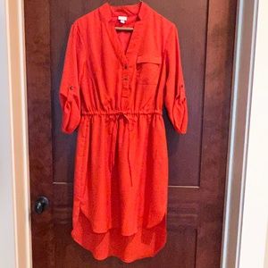 Merona Orange Shirt Dress with Cinch-waist